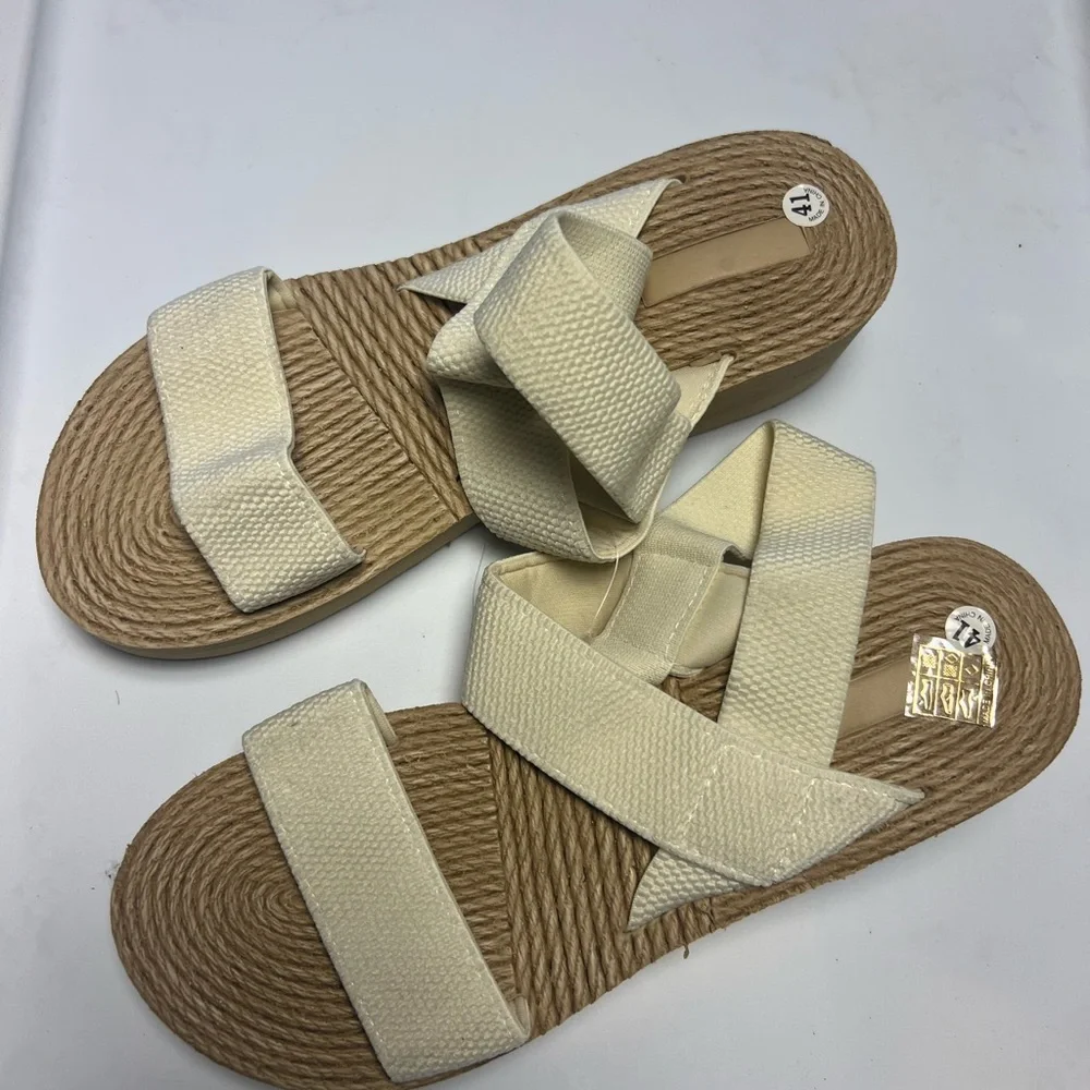 Women's Cream Platform Sandals